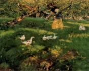 华金索罗利亚巴斯蒂达 - Herding Geese in the Asturias